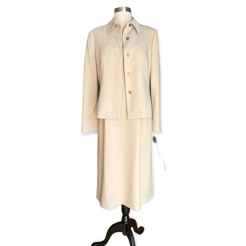 Pianoforte di MAX MARA Jacket & Long Sleeveless Dress Beige Suit